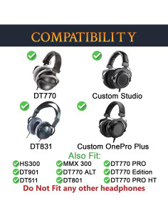 Almohadillas de Gel Refrigerante SOULWIT para Auriculares DT 770 2