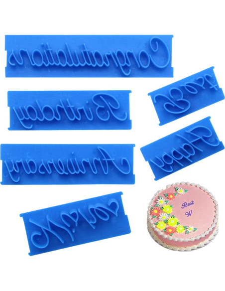 Sellos de Galletas de Alfabeto Plplaaoo - 6 Piezas para Pasteles