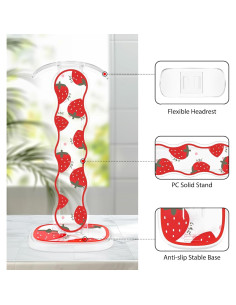 Soporte para Auriculares CameCosy Fresa con Funda Silicona 2