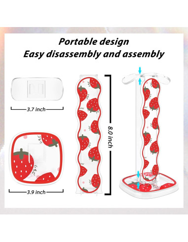 Soporte para Auriculares CameCosy Fresa con Funda Silicona