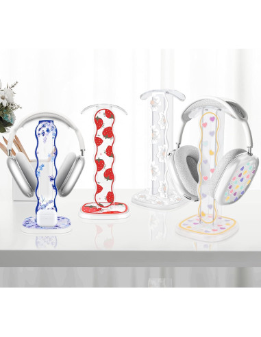 Soporte para Auriculares CameCosy Fresa con Funda Silicona