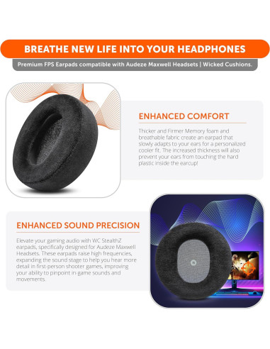 Almohadillas WC StealthZ Maxwell para Audeze Maxwell Xbox/PS5