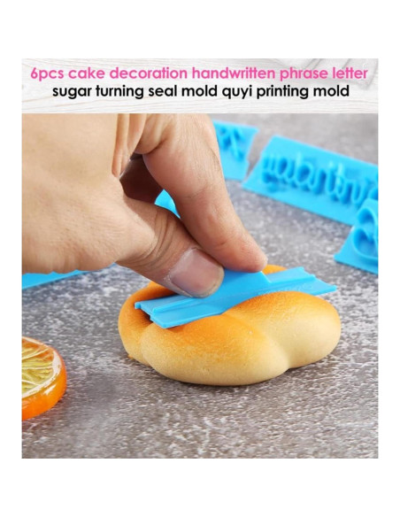 Sellos de Galletas de Alfabeto Plplaaoo - 6 Piezas para Pasteles