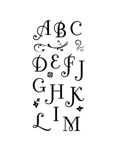 Conjunto de Sellos Transparentes Alfabeto Inkadinkado 34 Piezas