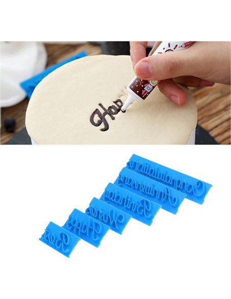 Sellos de Galletas de Alfabeto Plplaaoo - 6 Piezas para Pasteles