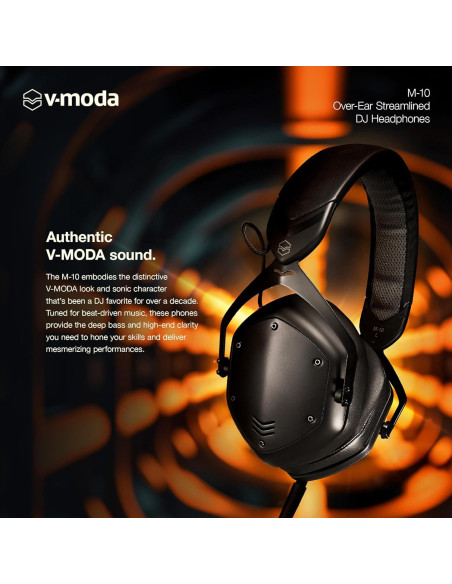 Auriculares DJ V-Moda M-10 Diadema Negro con Almohadillas de Espuma