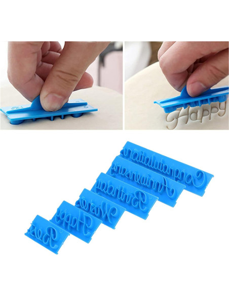 Sellos de Galletas de Alfabeto Plplaaoo - 6 Piezas para Pasteles