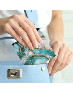 Bolsa de Almacenamiento Menstrual SUITOSELFY Mármol Verde Teal 13x13.7 cm 2