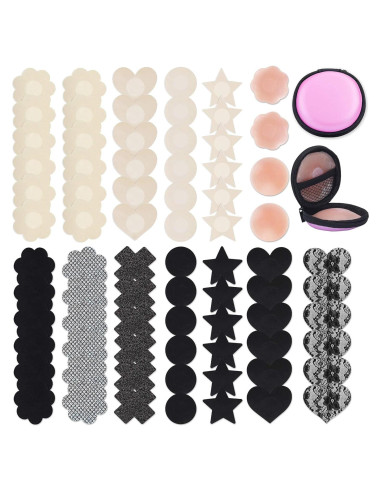 Cubiertas de Pezón ONESING 76 Piezas Silicona y Encaje