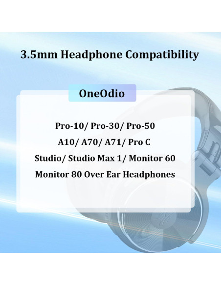 Cable de audio 3.5mm OneOdio Pro 10/30/50/A70/A71 - 155cm