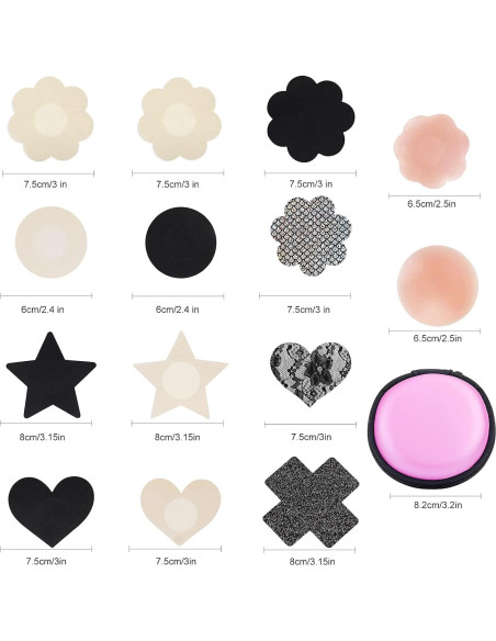 Cubiertas de Pezón ONESING 76 Piezas Silicona y Encaje