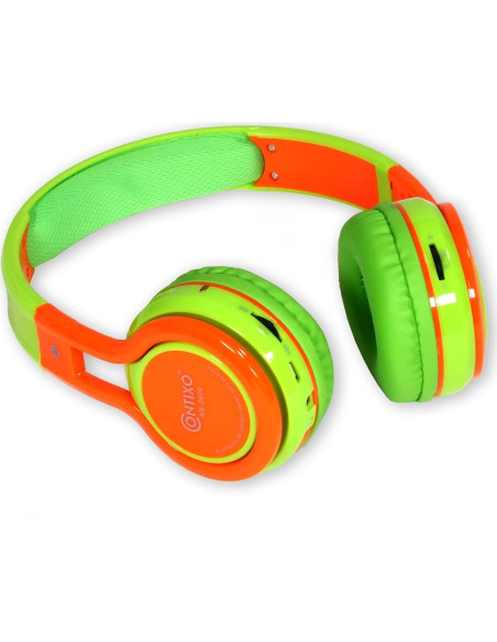 Auriculares Inalámbricos Contixo KB-2600 para Niños 85dB Verde/Naranja