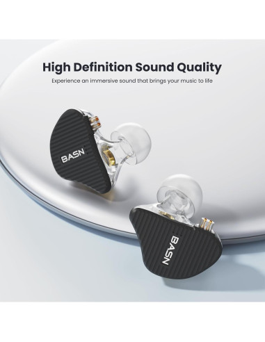 Auriculares In Ear BASN MiX-PD HiFi 226g, Controlador Híbrido