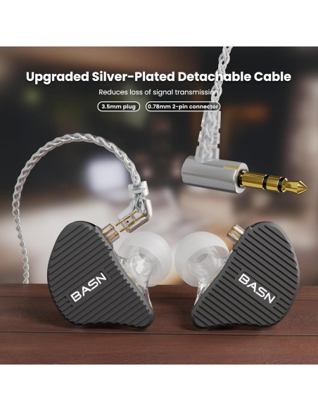 Auriculares In Ear BASN MiX-PD HiFi 226g, Controlador Híbrido