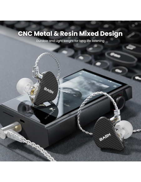 Auriculares In Ear BASN MiX-PD HiFi 226g, Controlador Híbrido