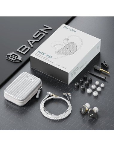 Auriculares In Ear BASN MiX-PD HiFi 226g, Controlador Híbrido