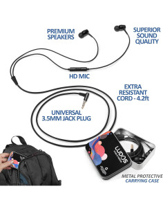 Auriculares LUDOS OMNITONE con Cable 3.5mm, Aislamiento de Sonido 2