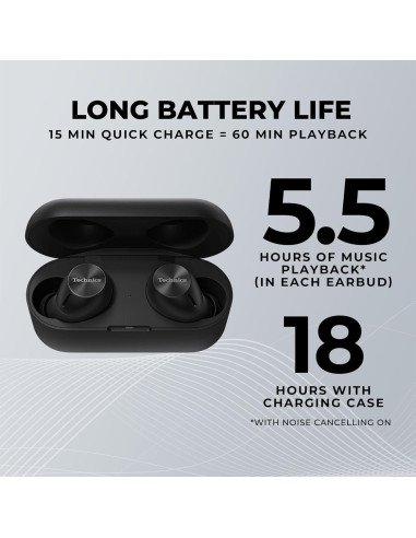 Auriculares Inalámbricos Technics EAH-AZ40M2-K, Bluetooth 5.2, Cancelación de Ruido