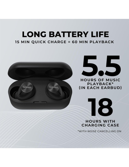 Auriculares Inalámbricos Technics EAH-AZ40M2-K, Bluetooth 5.2, Cancelación de Ruido