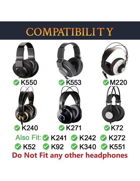 Almohadillas de Reemplazo SOULWIT para Auriculares AKG K52 K72 K92