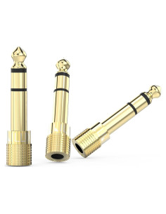 Adaptador de Audio Cubilux 6.35mm a 3.5mm Chapado en Oro - Paquete de 3