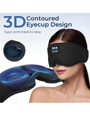 Máscara de Sueño 3D Bluetooth ZHENYEMEI con Auriculares Inalámbricos