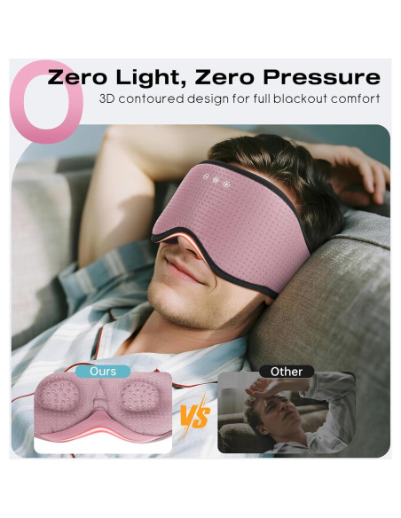 Auriculares Bluetooth MUSICOZY para Dormir con Máscara 3D