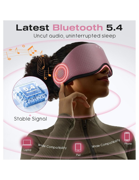Auriculares Bluetooth MUSICOZY para Dormir con Máscara 3D