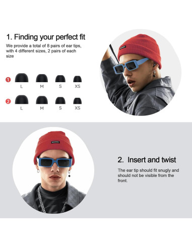 Tapones para Oídos Phegittg G5 45dB Reutilizables Negros