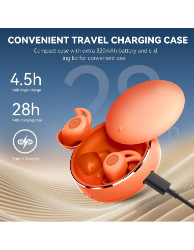 Auriculares para Dormir Sleepals Micro Naranja - Reducción de Ruido