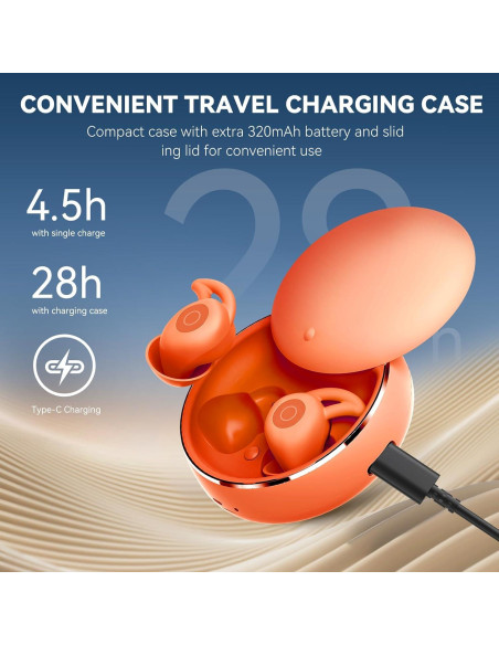 Auriculares para Dormir Sleepals Micro Naranja - Reducción de Ruido
