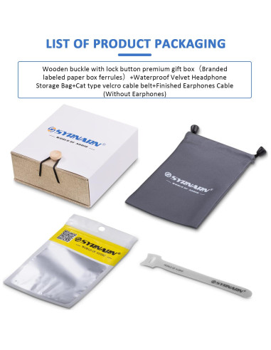 Cable Estéreo SYRNARN SN125K 3.5mm MMCX Cobre Plata Alta Calidad