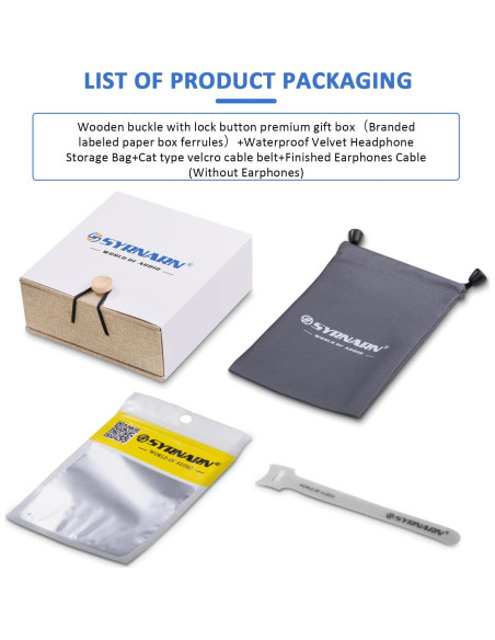 Cable Estéreo SYRNARN SN125K 3.5mm MMCX Cobre Plata Alta Calidad