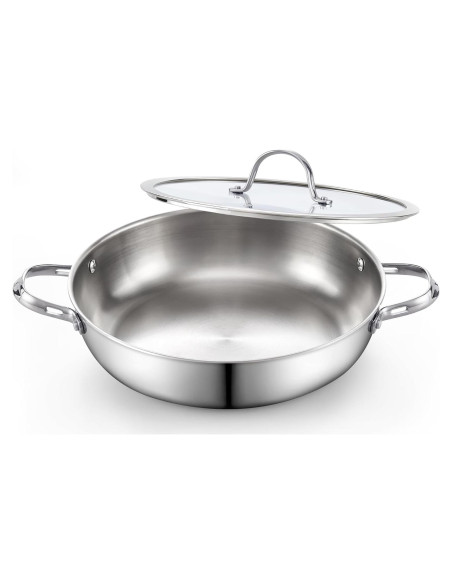 Wok de Acero Inoxidable Cooks Standard 30.48 cm con Tapa