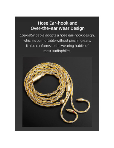 Cable Estéreo SYRNARN SN125K 3.5mm MMCX Cobre Plata Alta Calidad