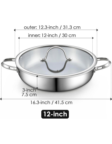 Wok de Acero Inoxidable Cooks Standard 30.48 cm con Tapa