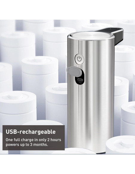 Dispensador de Jabón Espumoso Automático EKO Acero Inoxidable 266 ml