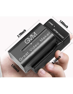 GVM Baterías NP-F750/770 4400mAh y Cargadores de Viaje 2