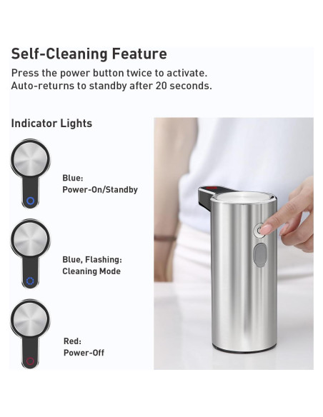 Dispensador de Jabón Espumoso Automático EKO Acero Inoxidable 266 ml