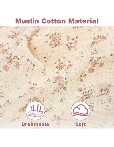 Cubierta de Lactancia Muslin ManFaiSky Floral - Ligera y Ajustable