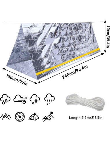 Carpa de Supervivencia ISOP para 2 Personas - Impermeable y Ultraligera