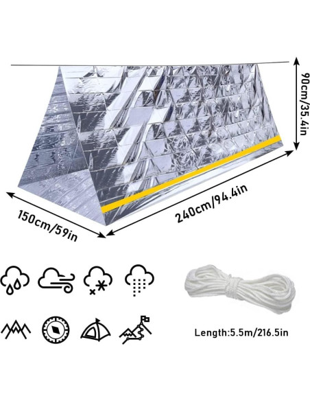 Carpa de Supervivencia ISOP para 2 Personas - Impermeable y Ultraligera