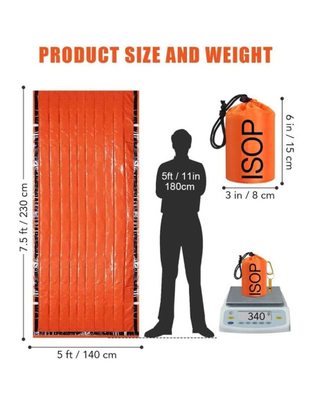 Carpa de Supervivencia ISOP para 2 Personas - Impermeable y Ultraligera