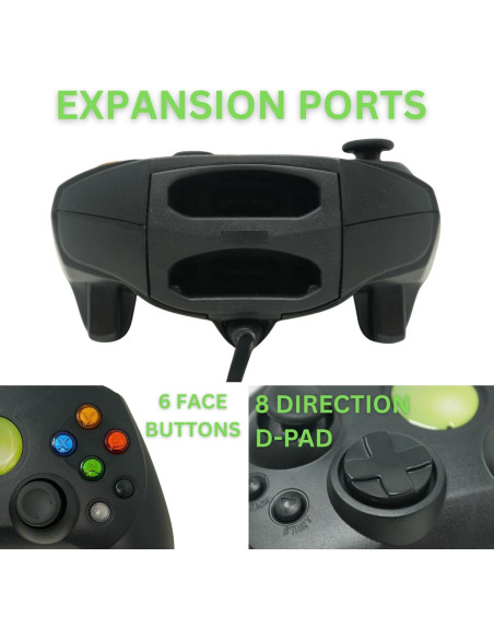 Controlador Old Skool S-Type con cable para Xbox Original - Negro