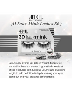 Pestañas Ardell 3D Visón Sintético 863 - Ligeras y Naturales 2