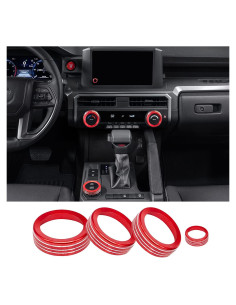 Cubierta de Perilla de Interruptor de Aire Acondicionado BORUIEN para Toyota Tacoma 2024 2025 y 4Runner 2025 - 4 Piezas