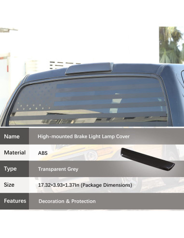 Cubierta de Luz de Freno Aunginsy para Toyota Tundra 2007-2021 ABS Gris