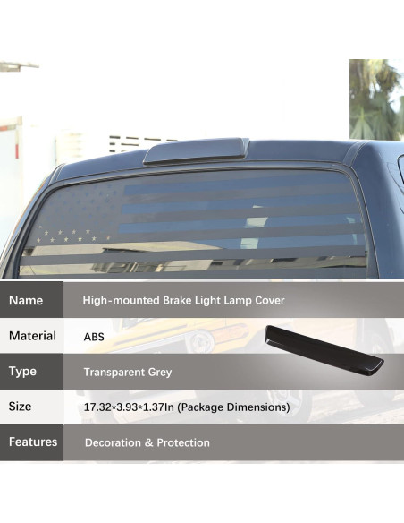 Cubierta de Luz de Freno Aunginsy para Toyota Tundra 2007-2021 ABS Gris