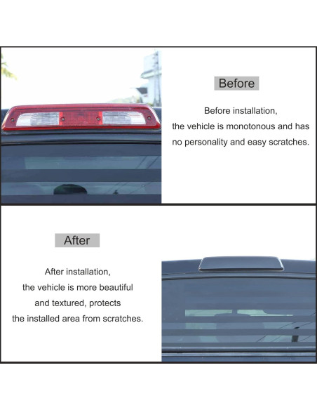 Cubierta de Luz de Freno Aunginsy para Toyota Tundra 2007-2021 ABS Gris