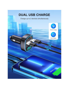 Transmisor FM Bluetooth COMSOON T25 con 2 Puertos USB y Manos Libres 2